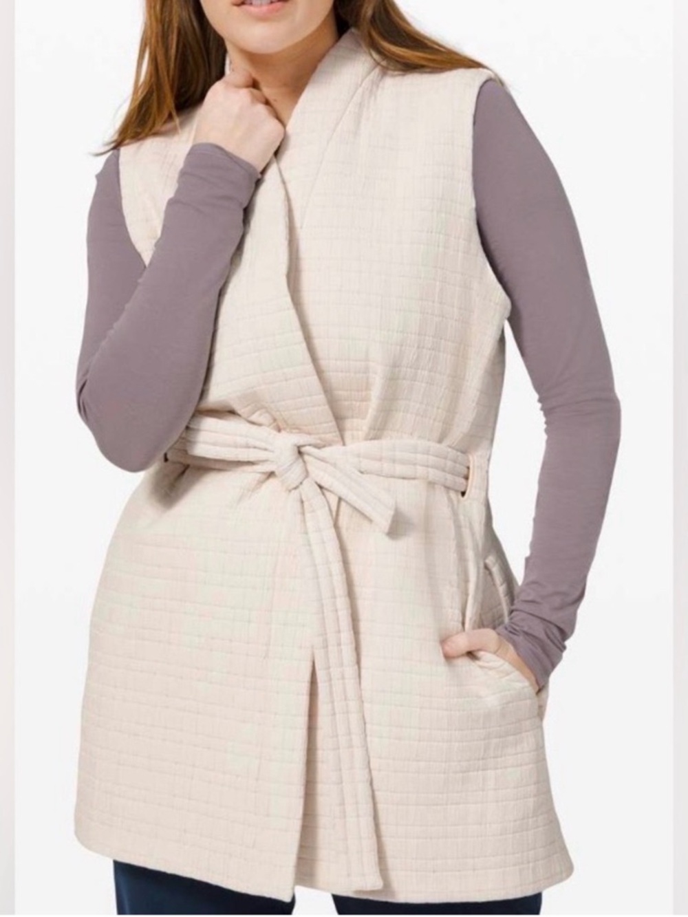 Lululemon Quilted Tie-Waist Vest in Light Cream 6